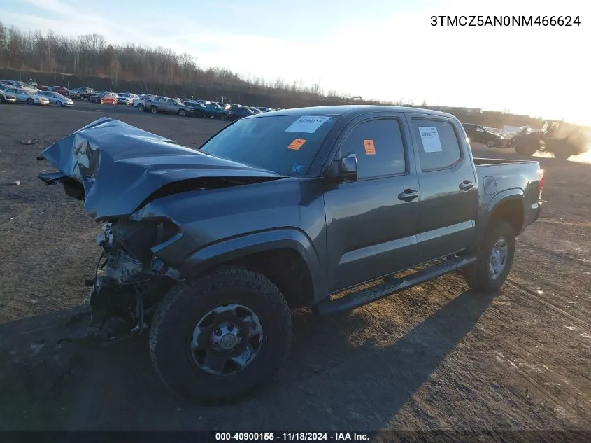 2022 Toyota Tacoma Sr V6 VIN: 3TMCZ5AN0NM466624 Lot: 40900155