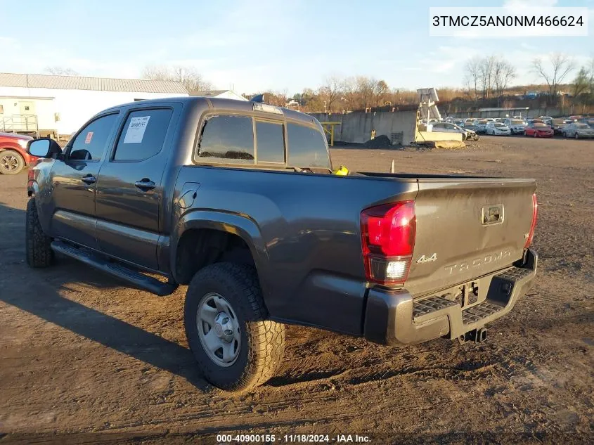 2022 Toyota Tacoma Sr V6 VIN: 3TMCZ5AN0NM466624 Lot: 40900155