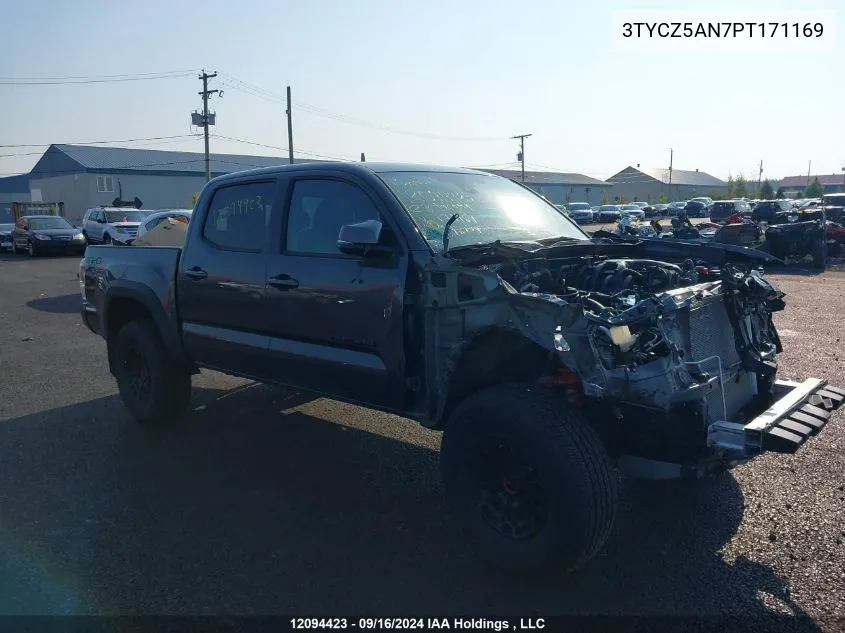 2023 Toyota Tacoma Ltd Nightshade VIN: 3TYCZ5AN7PT171169 Lot: 12094423