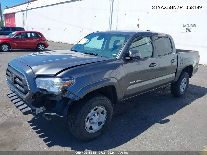 2023 Toyota Tacoma Sr5 VIN: 3TYAX5GN7PT068189 Lot: 40015388