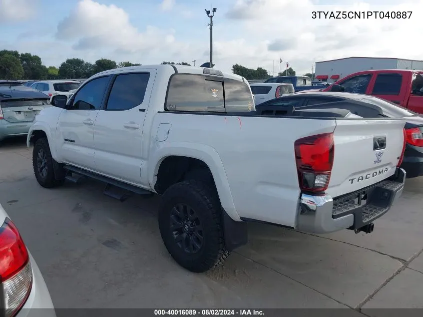 2023 Toyota Tacoma Sr5 V6 VIN: 3TYAZ5CN1PT040887 Lot: 40016089