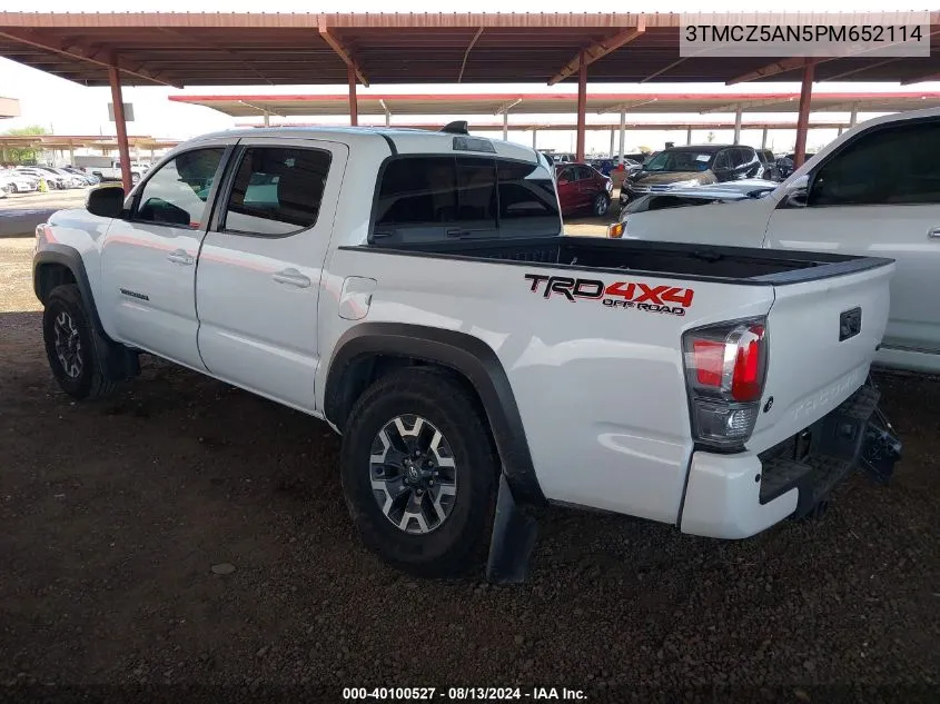 2023 Toyota Tacoma Trd Off Road VIN: 3TMCZ5AN5PM652114 Lot: 40100527