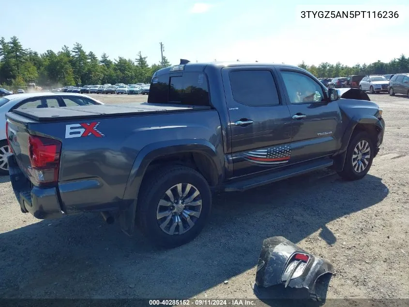 2023 Toyota Tacoma Limited VIN: 3TYGZ5AN5PT116236 Lot: 40285152