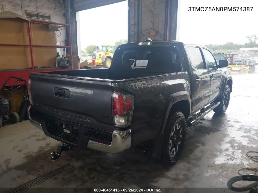 2023 Toyota Tacoma Trd Off Road VIN: 3TMCZ5AN0PM574387 Lot: 40451415