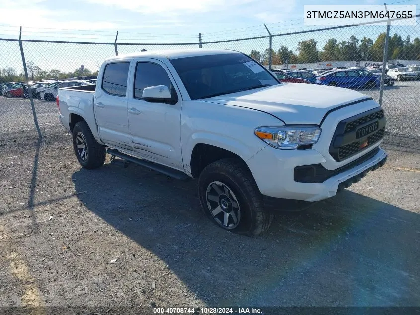 2023 Toyota Tacoma Sr V6 VIN: 3TMCZ5AN3PM647655 Lot: 40708744