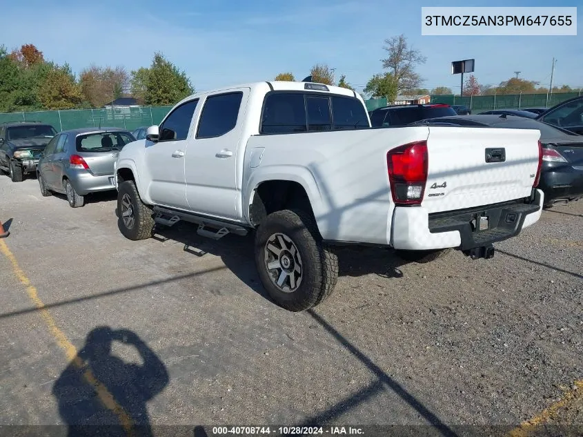 2023 Toyota Tacoma Sr V6 VIN: 3TMCZ5AN3PM647655 Lot: 40708744