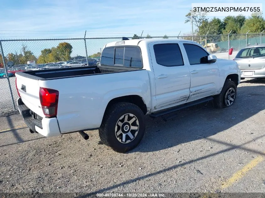 2023 Toyota Tacoma Sr V6 VIN: 3TMCZ5AN3PM647655 Lot: 40708744