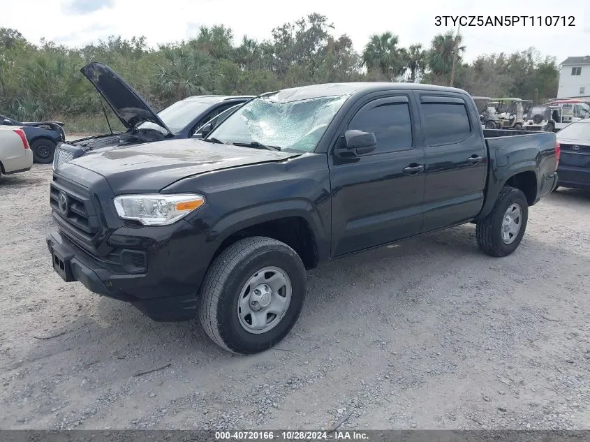 2023 Toyota Tacoma Sr V6 VIN: 3TYCZ5AN5PT110712 Lot: 40720166