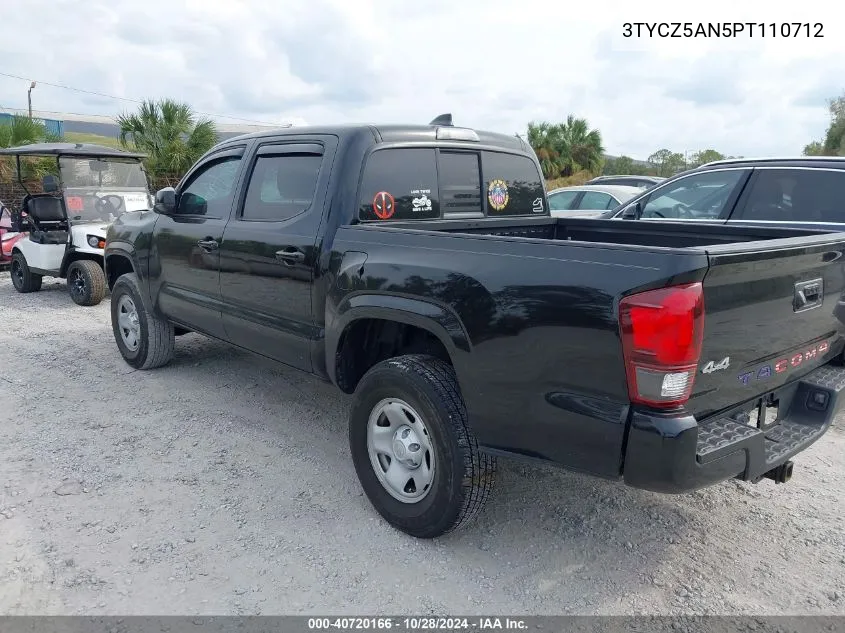 2023 Toyota Tacoma Sr V6 VIN: 3TYCZ5AN5PT110712 Lot: 40720166