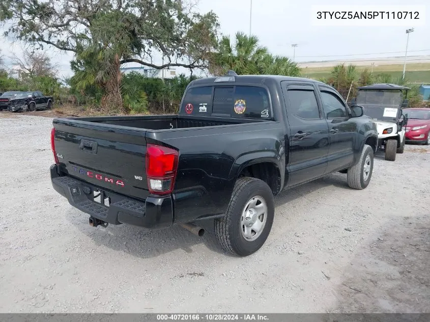 2023 Toyota Tacoma Sr V6 VIN: 3TYCZ5AN5PT110712 Lot: 40720166