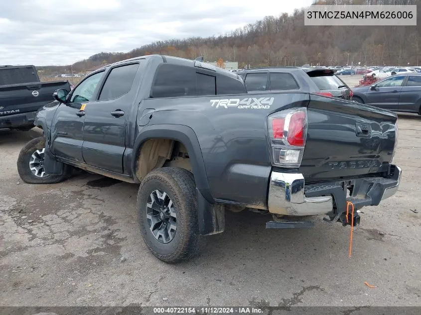 2023 Toyota Tacoma Trd Off Road VIN: 3TMCZ5AN4PM626006 Lot: 40722154