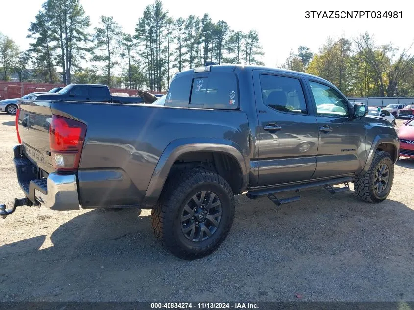 2023 Toyota Tacoma Sr5 V6 VIN: 3TYAZ5CN7PT034981 Lot: 40834274