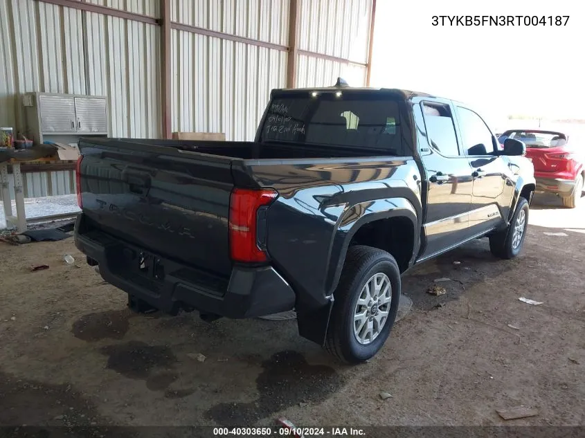 2024 Toyota Tacoma Double Cab/Sr5/Trd Sport VIN: 3TYKB5FN3RT004187 Lot: 40303650