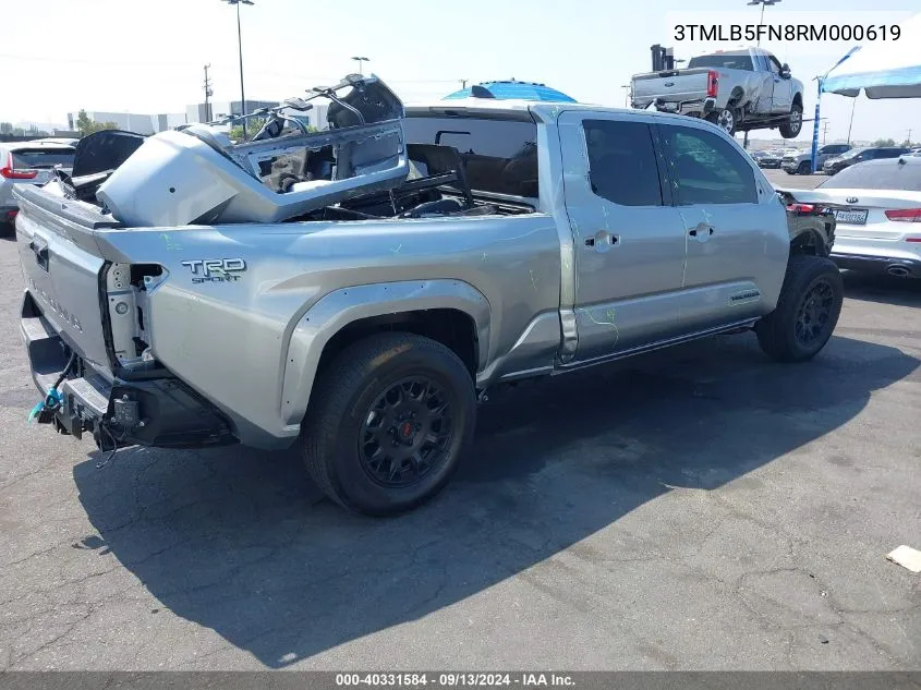 2024 Toyota Tacoma Trd Sport VIN: 3TMLB5FN8RM000619 Lot: 40331584