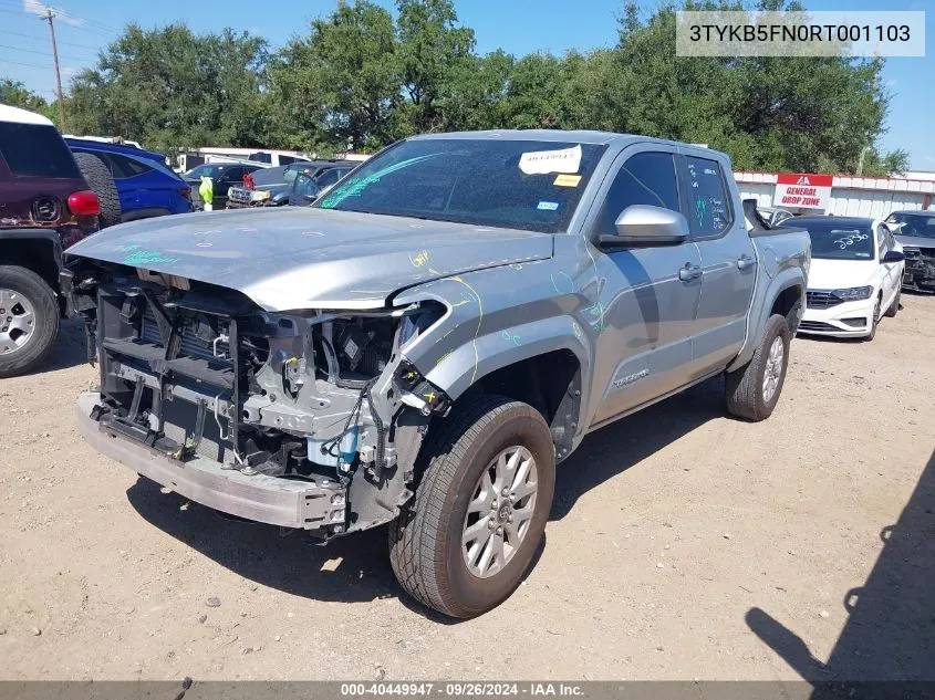 3TYKB5FN0RT001103 2024 Toyota Tacoma Sr5