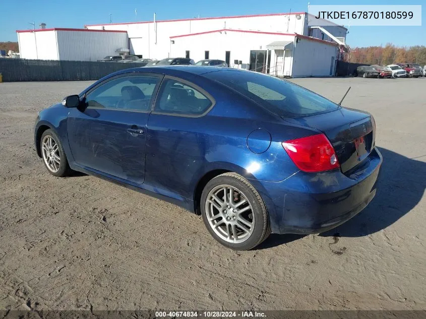 2007 Scion Tc VIN: JTKDE167870180599 Lot: 40674834