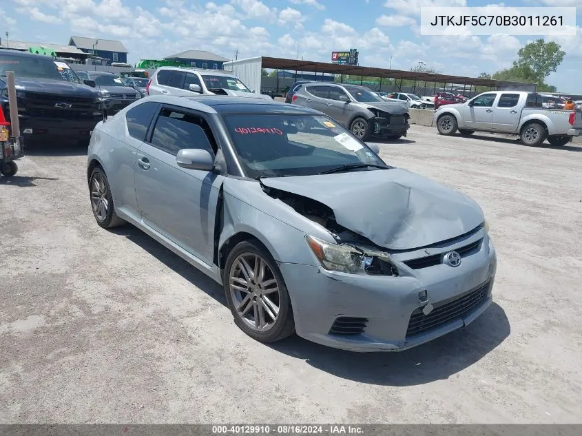 2011 Scion Tc VIN: JTKJF5C70B3011261 Lot: 40129910