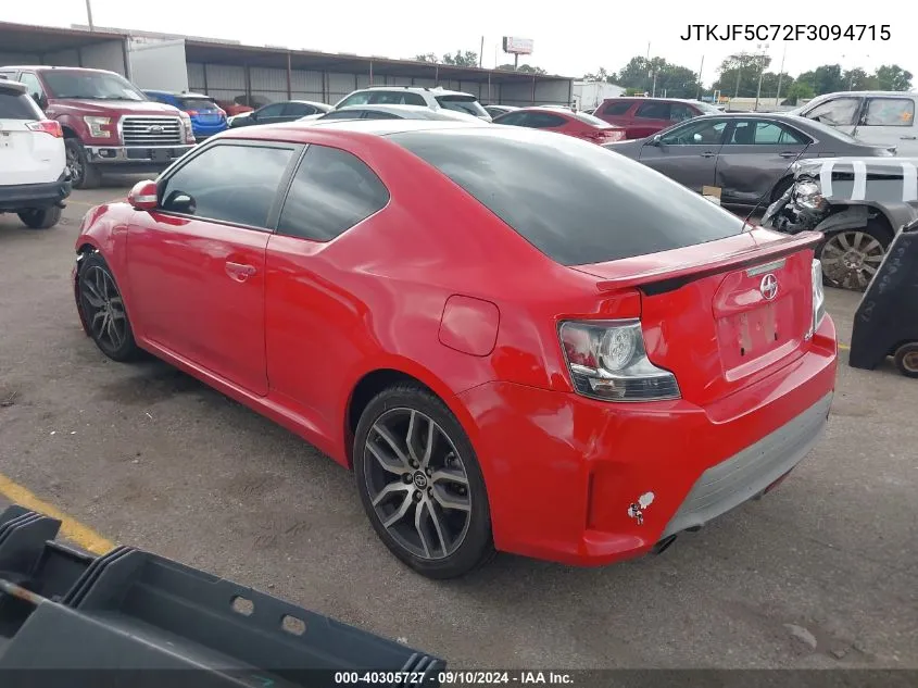 2015 Scion Tc VIN: JTKJF5C72F3094715 Lot: 40305727