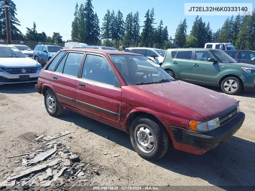 1989 Toyota Tercel Deluxe VIN: JT2EL32H6K0333140 Lot: 39878639