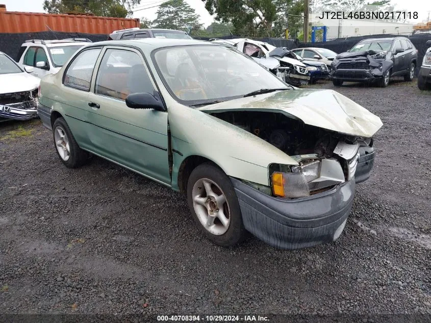 1992 Toyota Tercel Std VIN: JT2EL46B3N0217118 Lot: 40708394