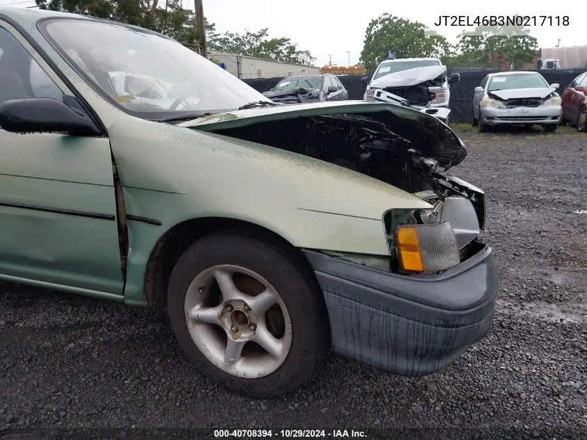 1992 Toyota Tercel Std VIN: JT2EL46B3N0217118 Lot: 40708394