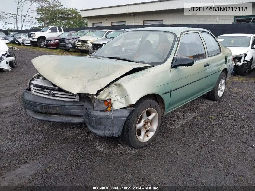 1992 Toyota Tercel Std VIN: JT2EL46B3N0217118 Lot: 40708394