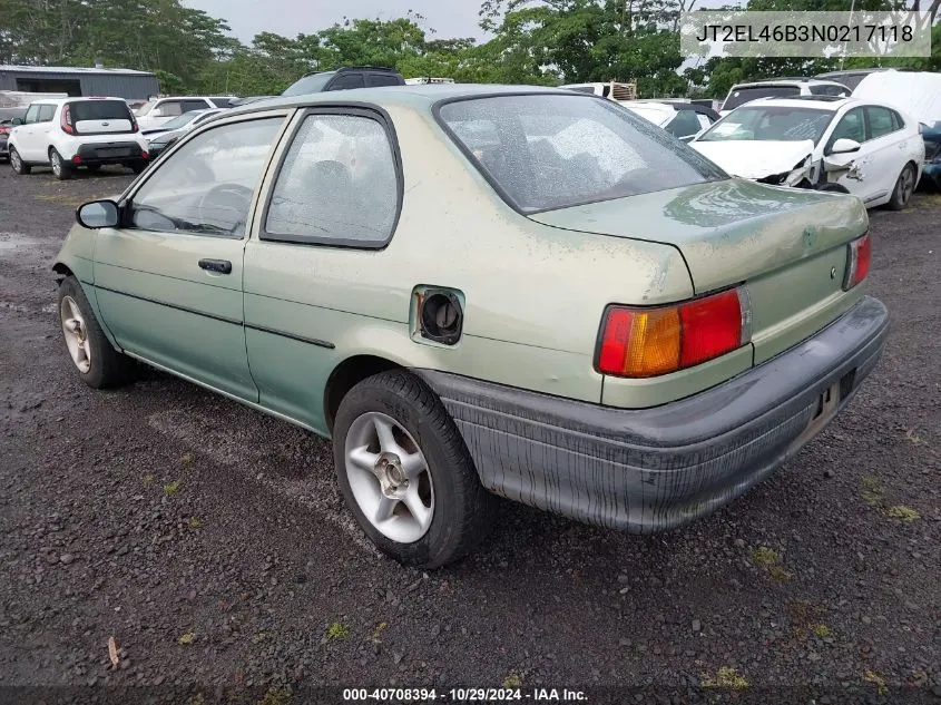 1992 Toyota Tercel Std VIN: JT2EL46B3N0217118 Lot: 40708394