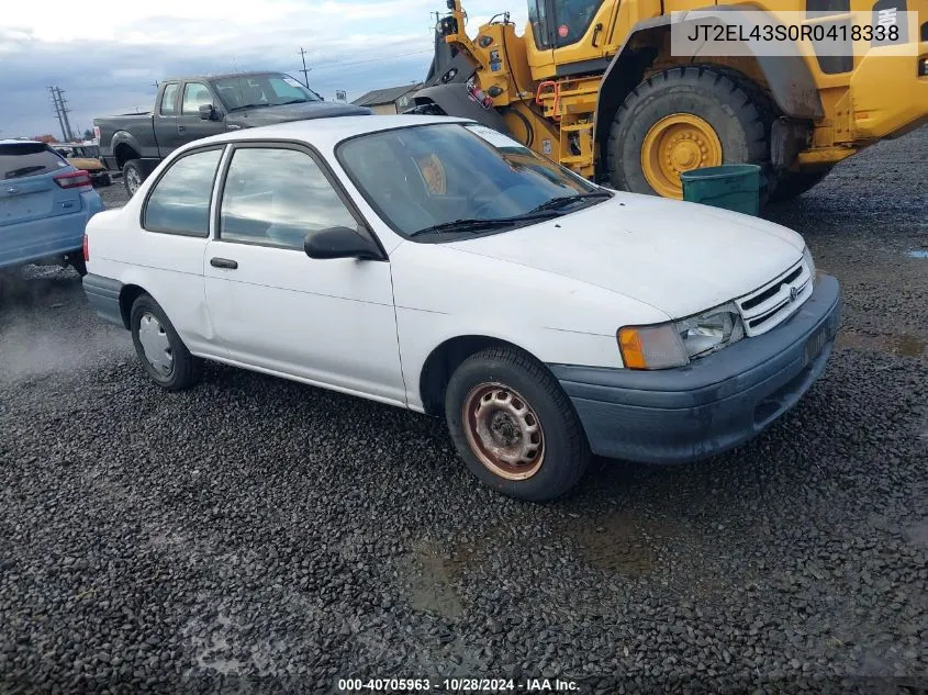 1994 Toyota Tercel Dx VIN: JT2EL43S0R0418338 Lot: 40705963