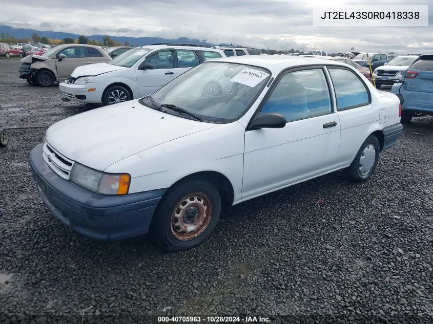 1994 Toyota Tercel Dx VIN: JT2EL43S0R0418338 Lot: 40705963