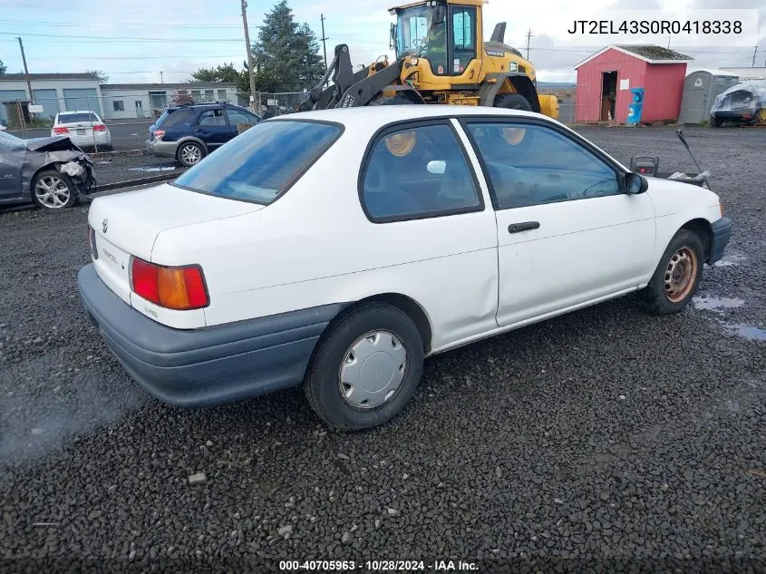 1994 Toyota Tercel Dx VIN: JT2EL43S0R0418338 Lot: 40705963