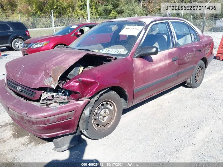 1995 Toyota Tercel Dx VIN: JT2EL56E2S7011436 Lot: 40625412