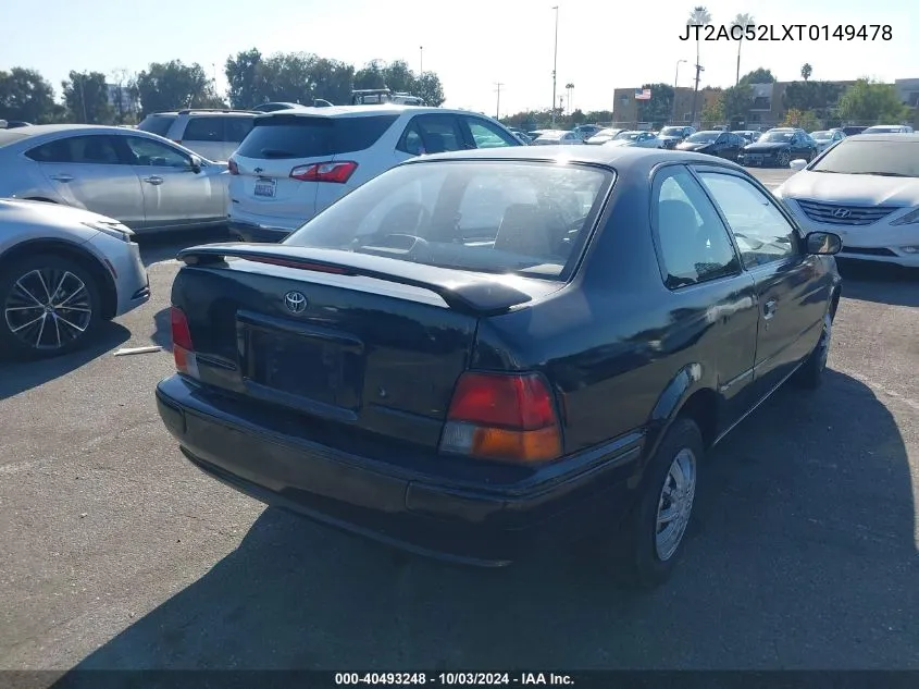 1996 Toyota Tercel Std/Dx VIN: JT2AC52LXT0149478 Lot: 40493248