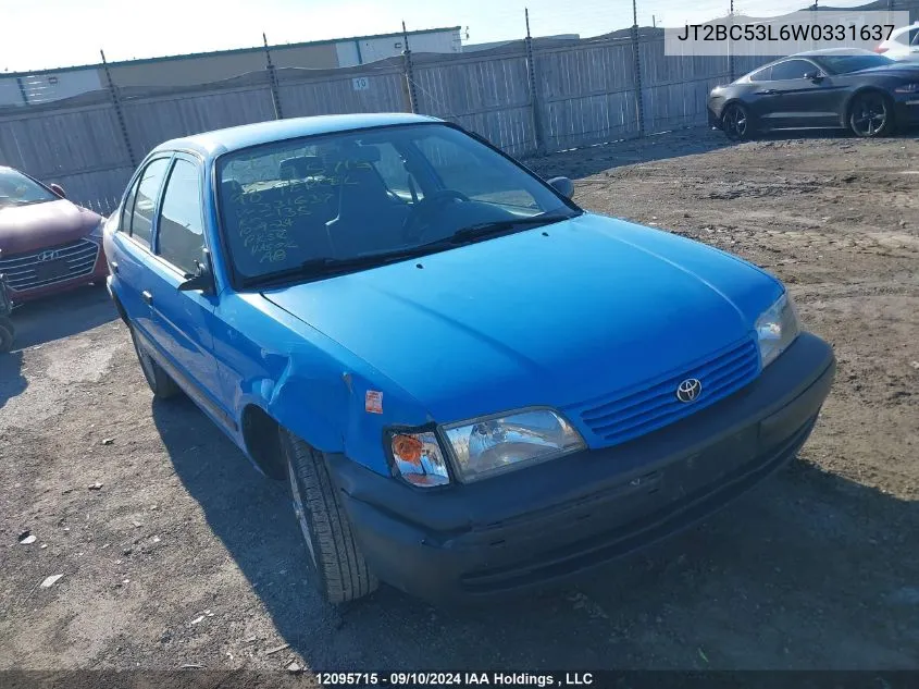 1998 Toyota Tercel Ce VIN: JT2BC53L6W0331637 Lot: 12095715