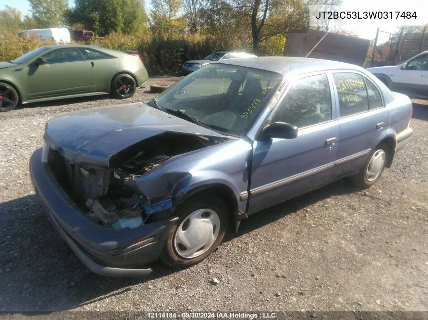 1998 Toyota Tercel Ce VIN: JT2BC53L3W0317484 Lot: 12114184