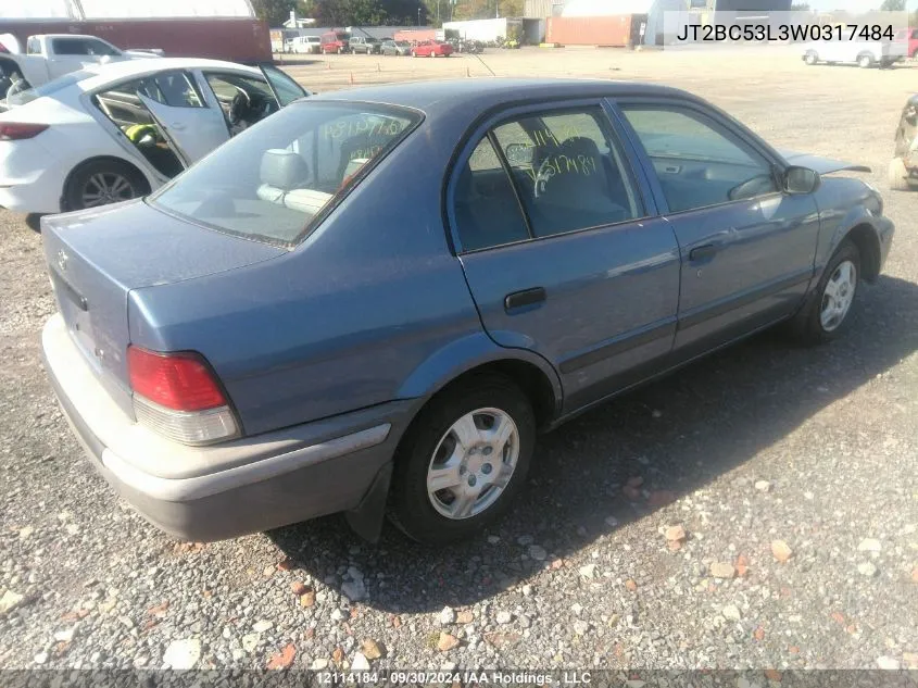 1998 Toyota Tercel Ce VIN: JT2BC53L3W0317484 Lot: 12114184