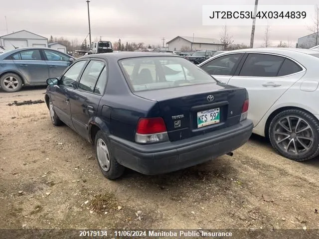 1999 Toyota Tercel Ce VIN: JT2BC53L4X0344839 Lot: 20179134