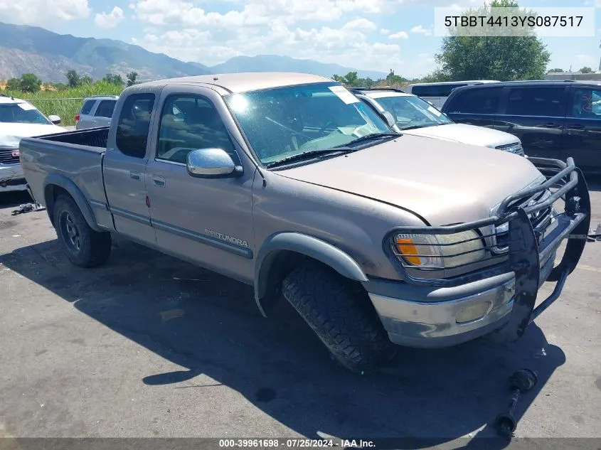 5TBBT4413YS087517 2000 Toyota Tundra Sr5 V8