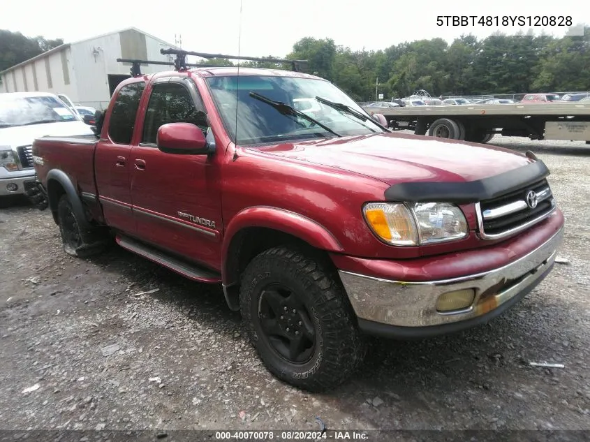 5TBBT4818YS120828 2000 Toyota Tundra Ltd V8