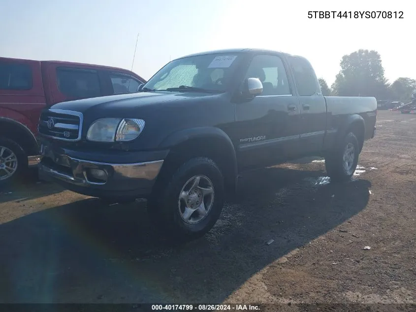 5TBBT4418YS070812 2000 Toyota Tundra Sr5 V8