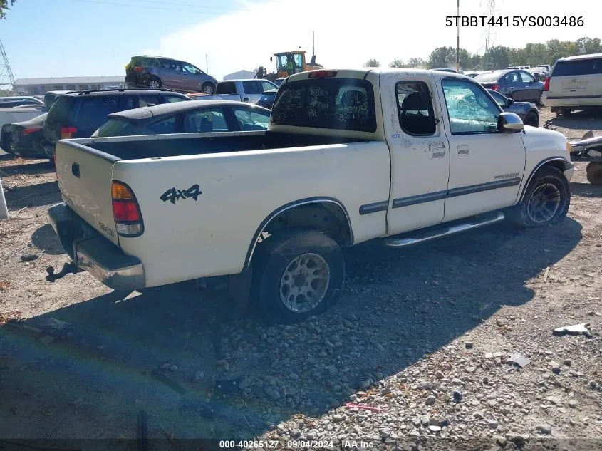 5TBBT4415YS003486 2000 Toyota Tundra Sr5 V8