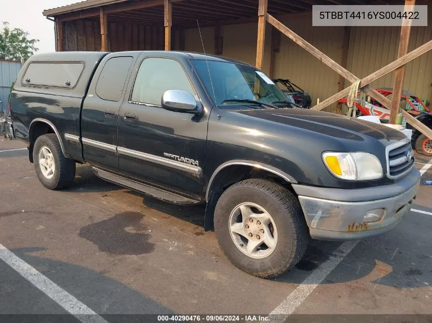 2000 Toyota Tundra Sr5 V8 VIN: 5TBBT4416YS004422 Lot: 40290476