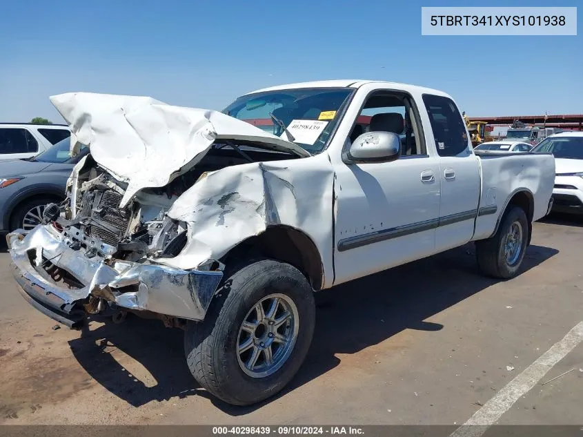 2000 Toyota Tundra Sr5 V8 VIN: 5TBRT341XYS101938 Lot: 40298439