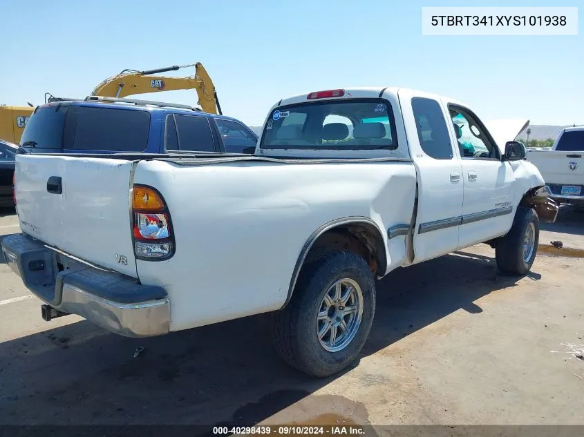 2000 Toyota Tundra Sr5 V8 VIN: 5TBRT341XYS101938 Lot: 40298439