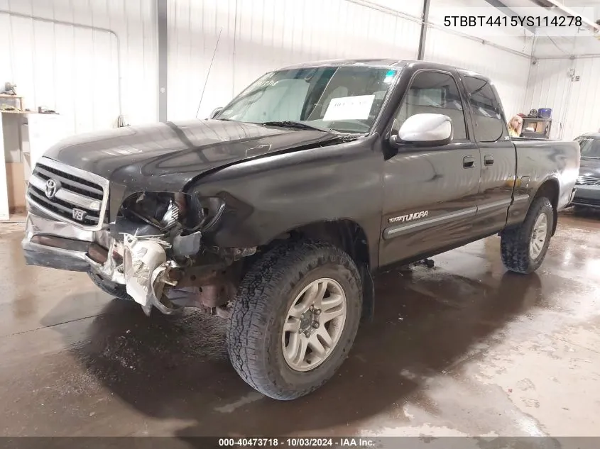 5TBBT4415YS114278 2000 Toyota Tundra Sr5 V8