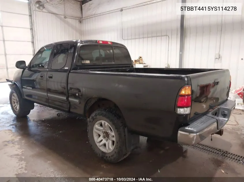 5TBBT4415YS114278 2000 Toyota Tundra Sr5 V8