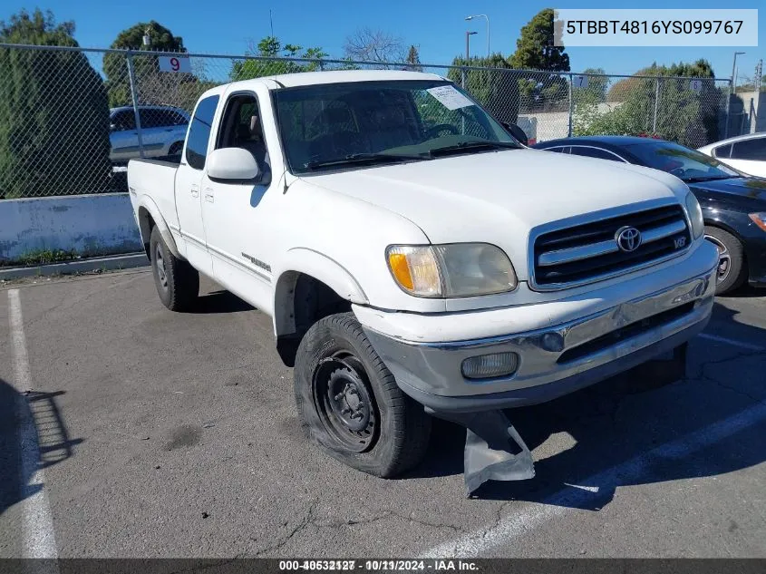 5TBBT4816YS099767 2000 Toyota Tundra Ltd V8