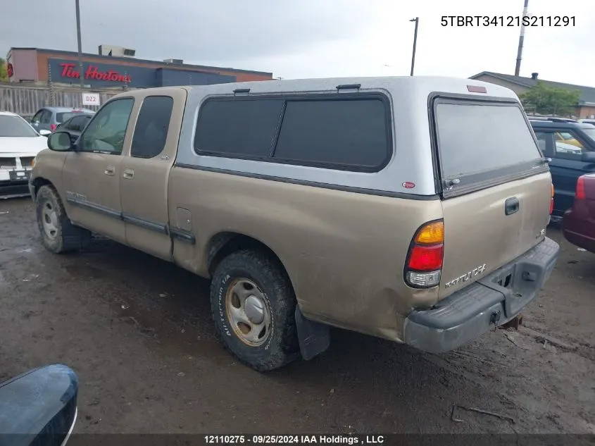 2001 Toyota Tundra Access Cab/Access Cab Sr5 VIN: 5TBRT34121S211291 Lot: 12110275