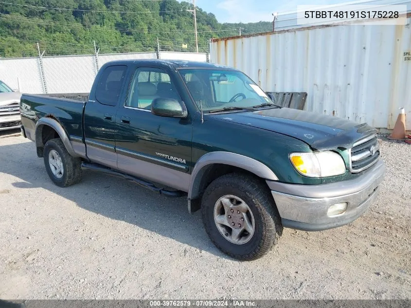 2001 Toyota Tundra Ltd V8 VIN: 5TBBT48191S175228 Lot: 39762579