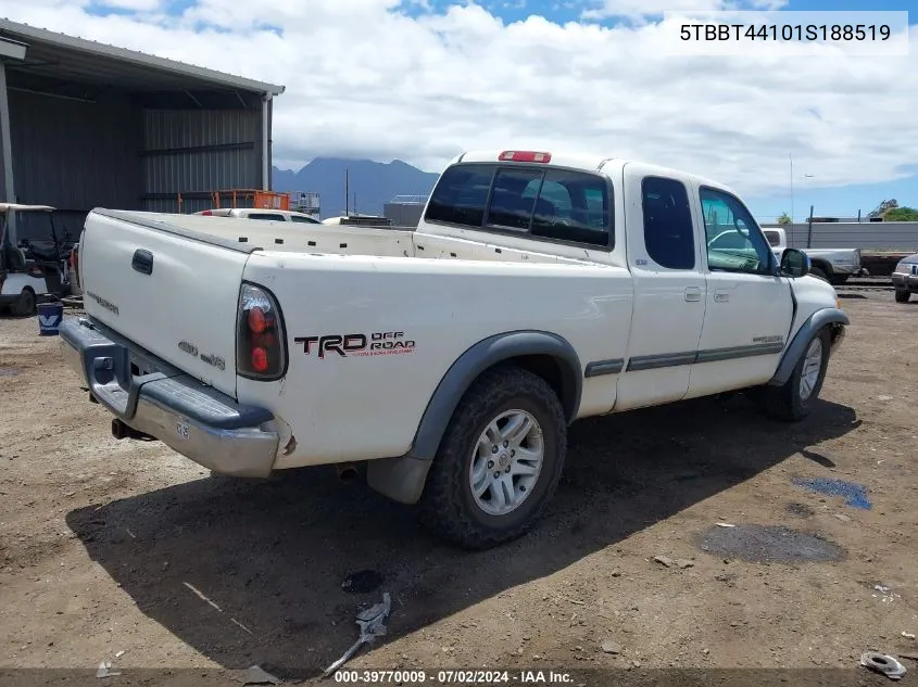 2001 Toyota Tundra Sr5 V8 VIN: 5TBBT44101S188519 Lot: 39770009