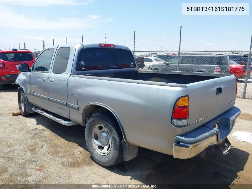 2001 Toyota Tundra Sr5 V8 VIN: 5TBRT34161S181776 Lot: 39884007